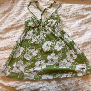 Hollister Green Floral Tank Top